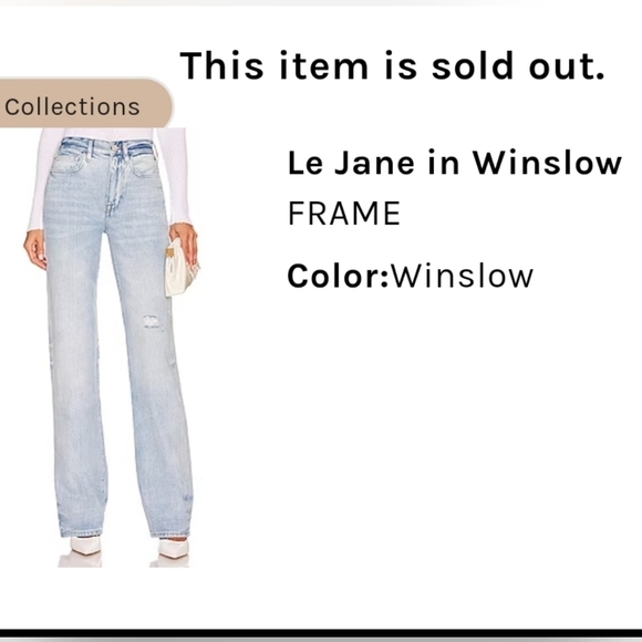 FRAME Le Jane Distressed High Rise Wide Leg Jeans in Winslow 30 - Picture 2 of 16